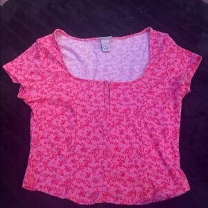 Rue21 Pink Floral Crop Top